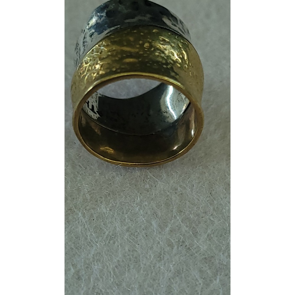 SILPADA Rain or Shine Ring R3134 Sterling Silver Brass Hammered Size 7 -- 8g - Picture 8 of 8